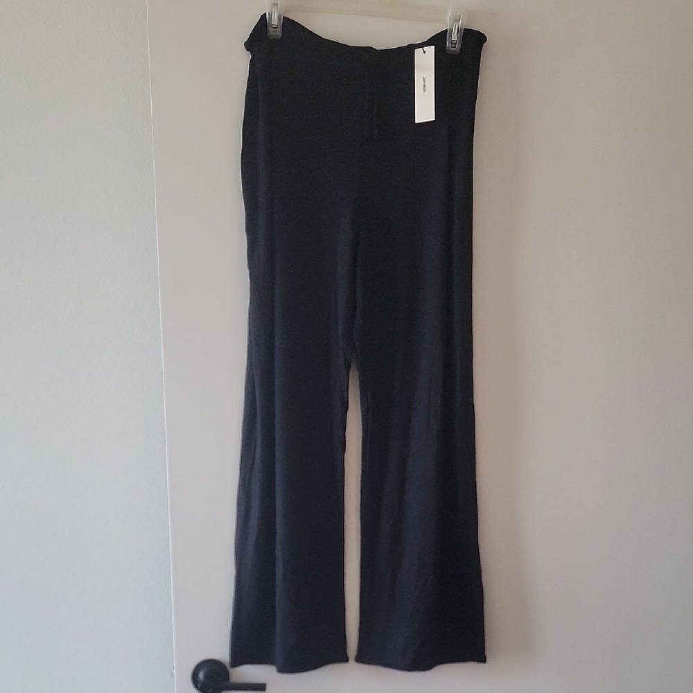 Joah Brown Black Wide-Leg Pull-On Pants